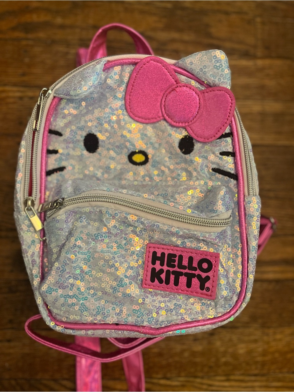 Sanrio Hello Kitty Iridescent Sequin Mini Backpack Pink Shimmer Cute Kawaii